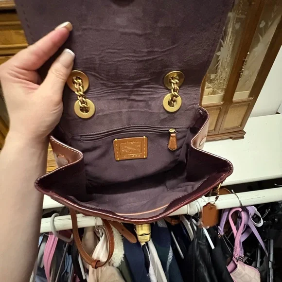 Coach Signature Canvas and Leather Backpack - Brown - Picture 3 of 7